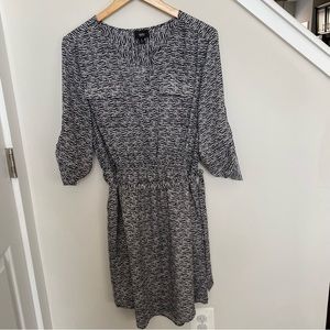 Mossimo | Black and white striped belted dress